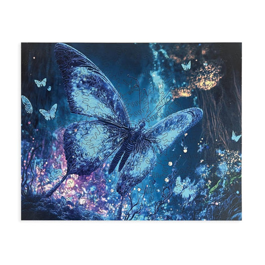 Wooden puzzle Fluorescent Butterfly A4
