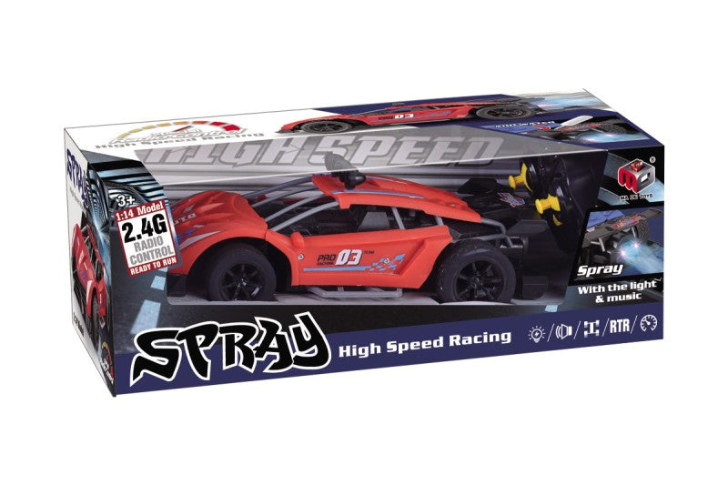 RC auto 1:14 s mlhovým efektem červené modré