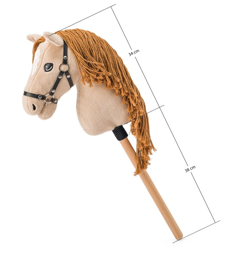 Hobby horse Gracia, béžová klisna na tyči, provázková hříva