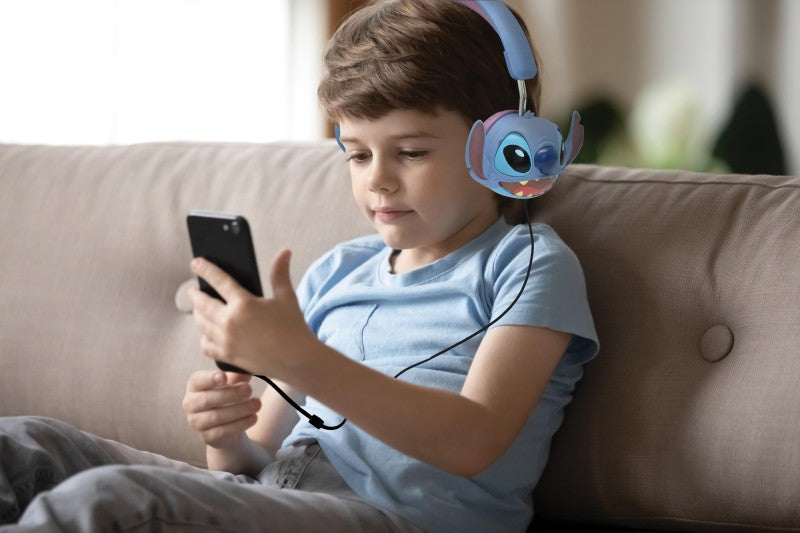 Lexibook skládací drátová sluchátka Stitch s limitem hlasitosti