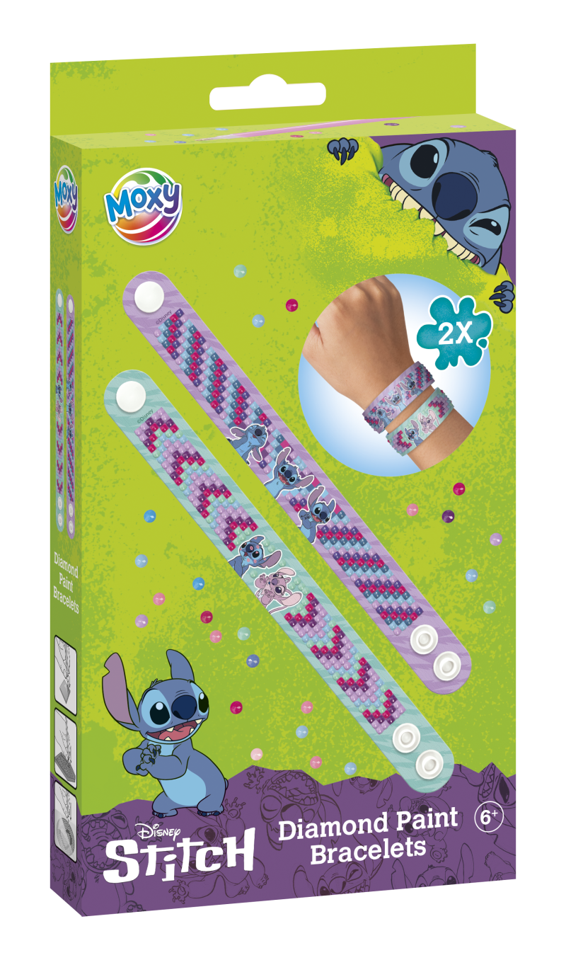 Diamantové malování Stitch - výroba náramků 2 ks