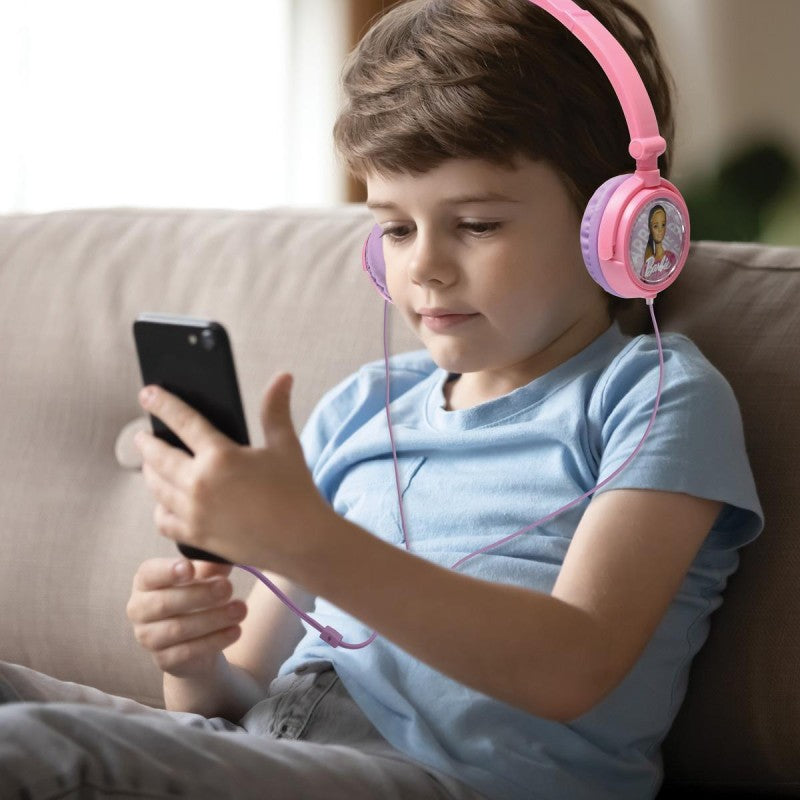 Lexibook skládací drátová sluchátka Barbie s limitem hlasitosti