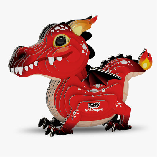 EUGY Červený drak 3D kartonová skládačka