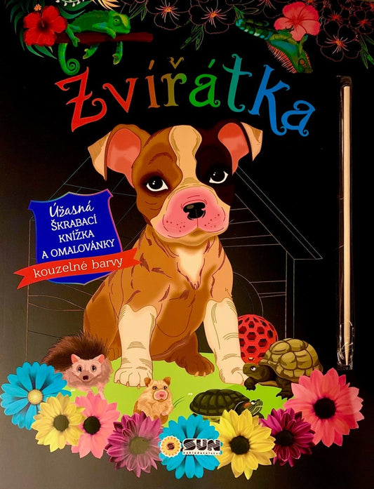Zvířátka - úžasná škrábací knížka a omalovánky