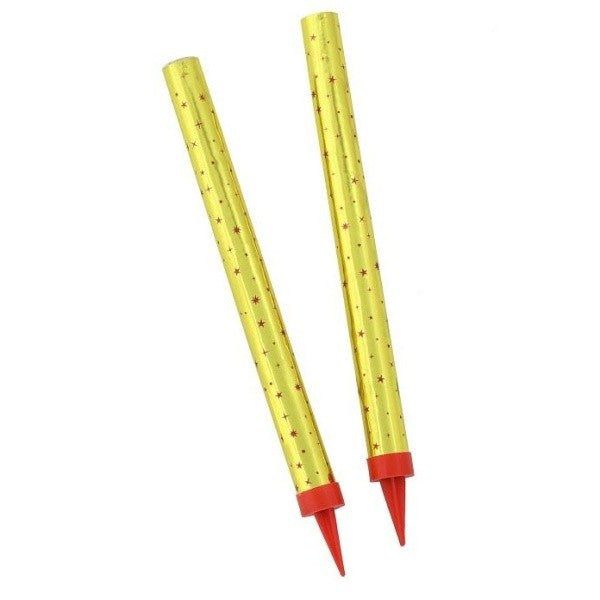Fontánka na dort zlatá s hvězdičkami 18 cm, 2 ks