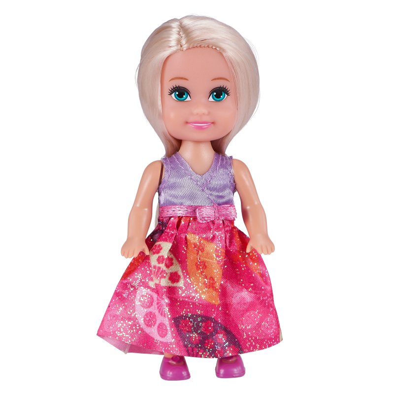 Princezna Sparkle Girlz malá v kornoutku růžovo-zelené šaty- hnědé vlasy