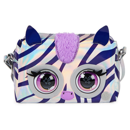 Purse Pets Metalická interaktivní kabelka zebra