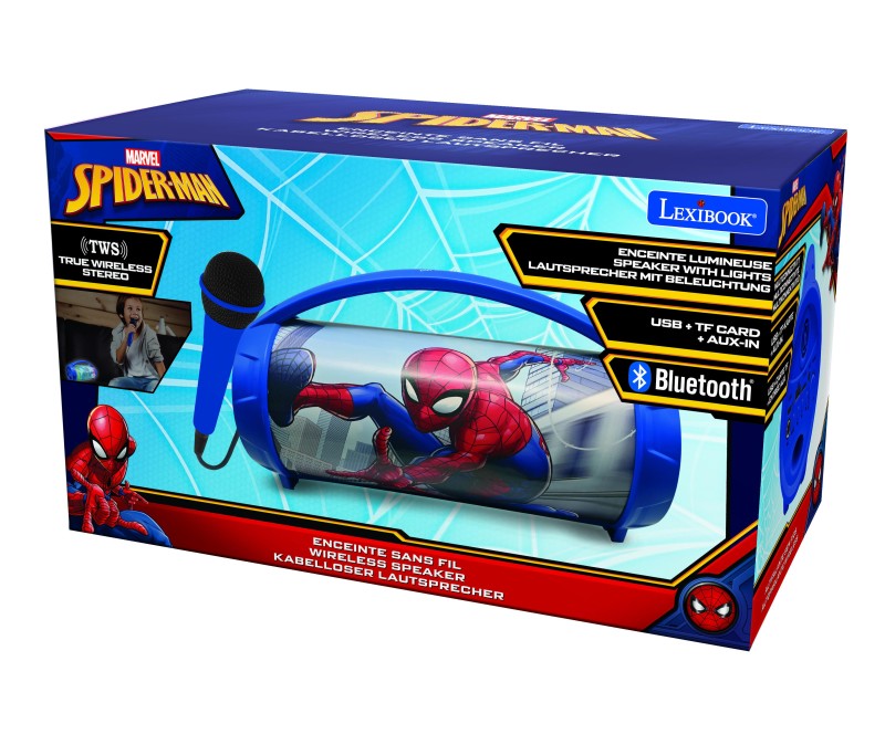 Lexibook bluetooth reproduktor Spiderman s mikrofonem svítící