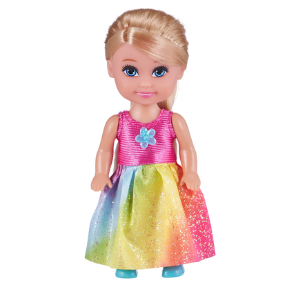 Princezna Sparkle Girlz malá v kornoutku růžové šaty-blond vlasy