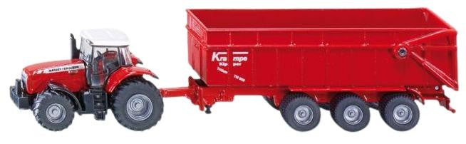 Traktor Massey Ferguson s přívěsem, měřítko 1:87
