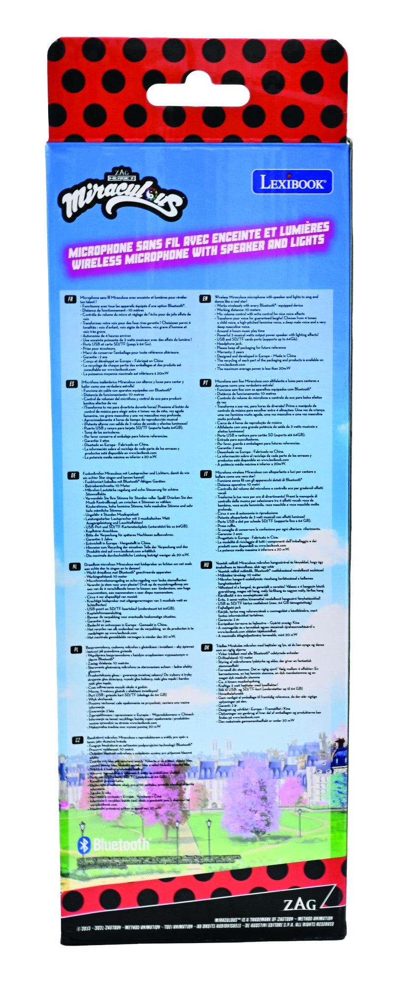 Lexibook bezdrátový karaoke mikrofon Kouzelná Beruška s vestavěným reproduktorem a světelnými efekty