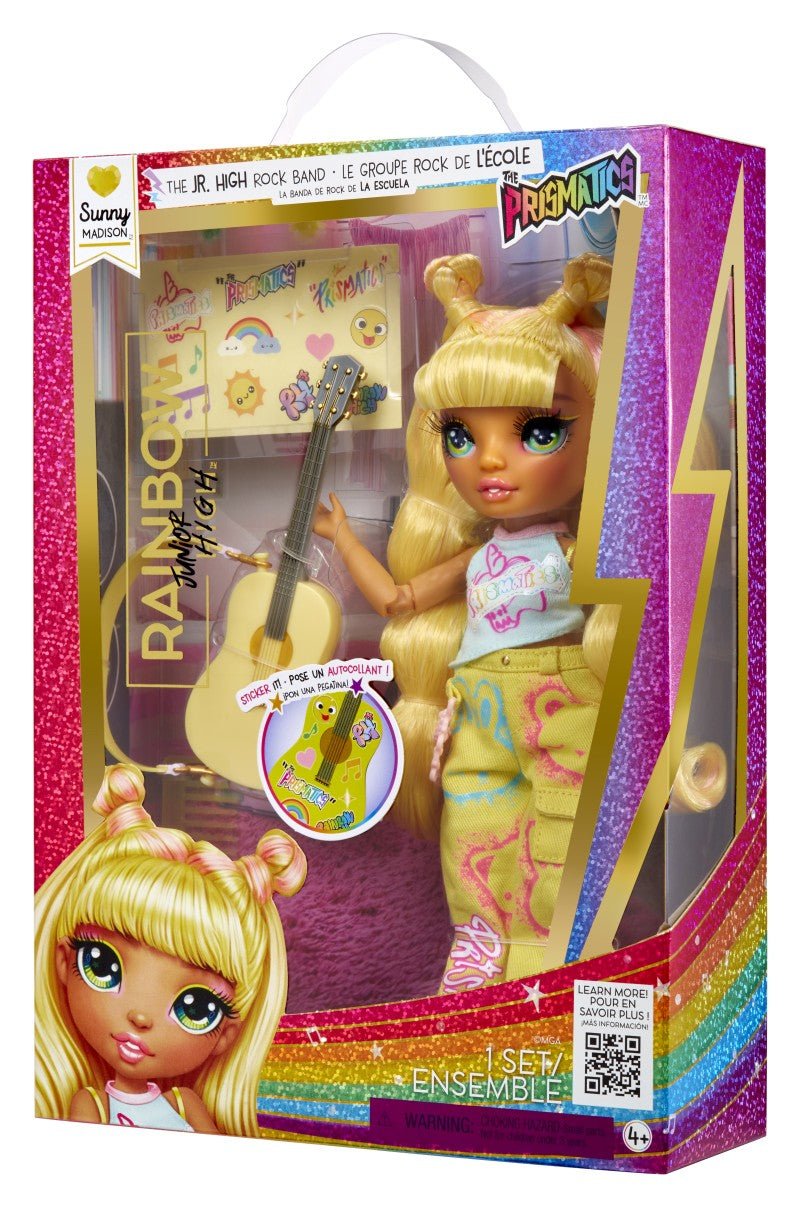 Rainbow High Junior Fashion panenka v rockové kapele - Sunny