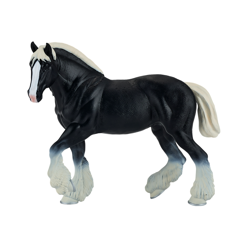 Kůň Clydesdale černý figurka
