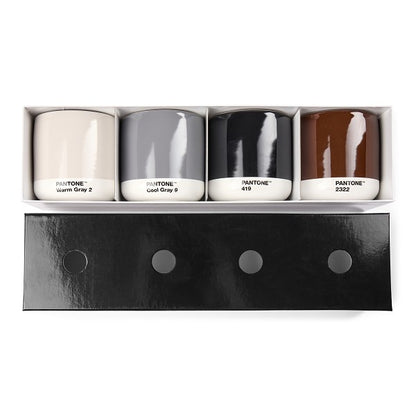 PANTONE Latte termo hrnek set 4ks - Warm Gray, Cool Gray, Brown, Black