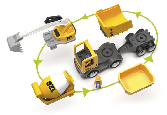MultiGO ECO Build set - figurky Igráčků stavbařů s auty