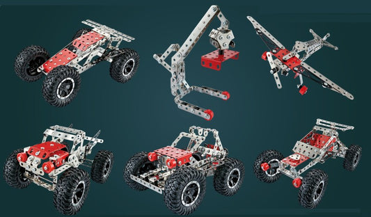 Kovová stavebnice terénní auto 288 ks