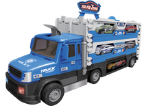 Policejní truck 2v1 se světlem a zvukem a 6 auty