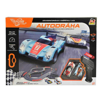 Autodráha 300 cm, bez zdroje, napájení přes USB kabel, 118 x