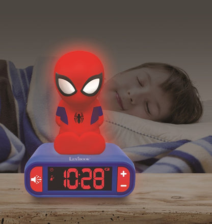 Lexibook budík Spiderman se svítící figurkou