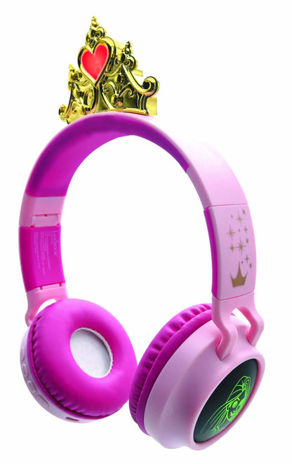 Lexibook 3D bezdrátová sluchátka Disney princezny se světelnými efekty a limitem hlasitosti