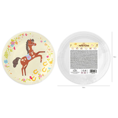Koně - Talíře papírové 17 cm 6 ks
