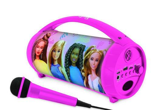 Lexibook bluetooth reproduktor Barbie s mikrofonem svítící