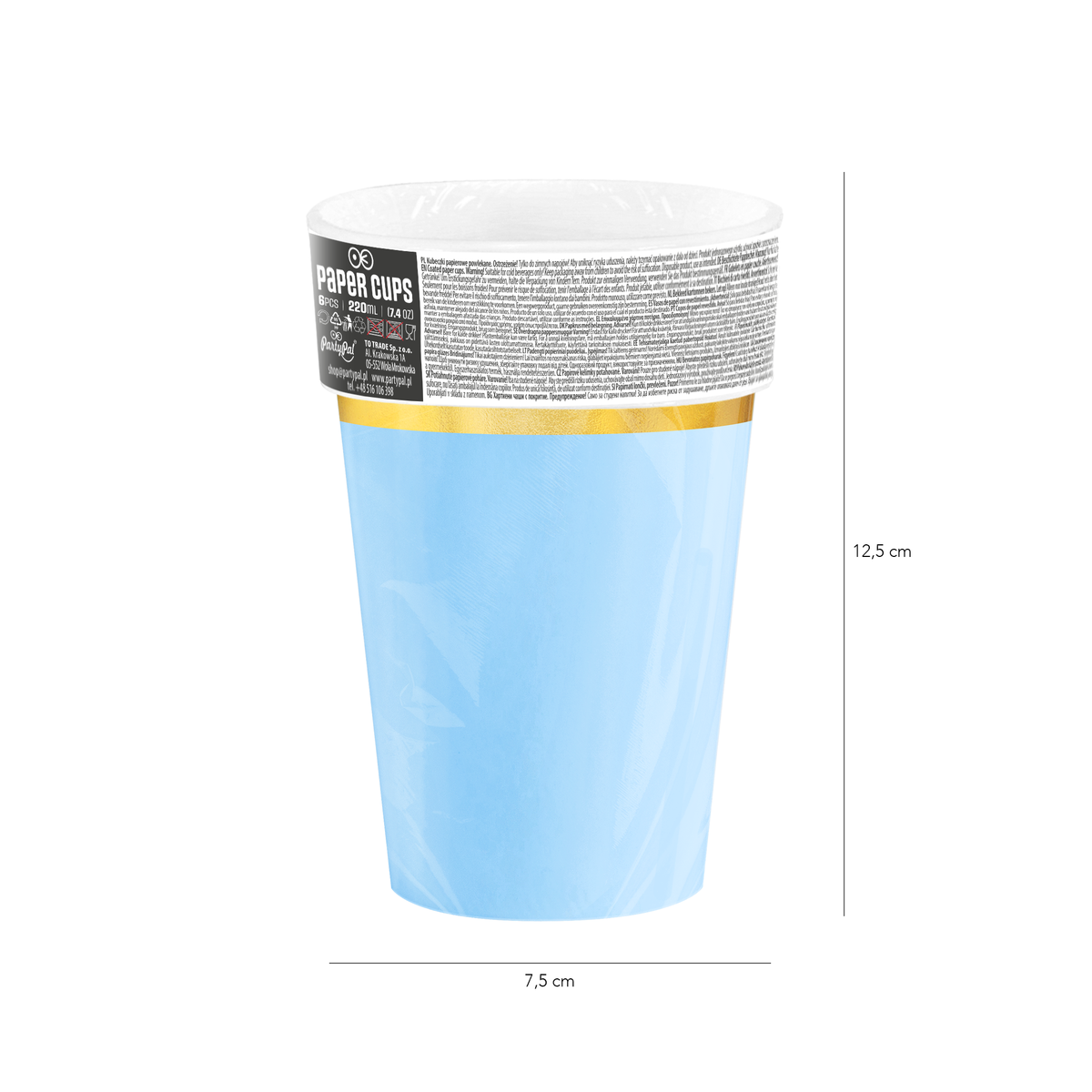 Zlato modré  - Kelímky papírové - 220 ml 6 ks