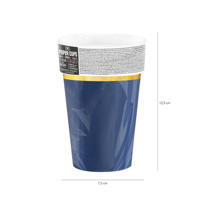 Zlato modré  - Kelímky papírové - 220 ml 6 ks