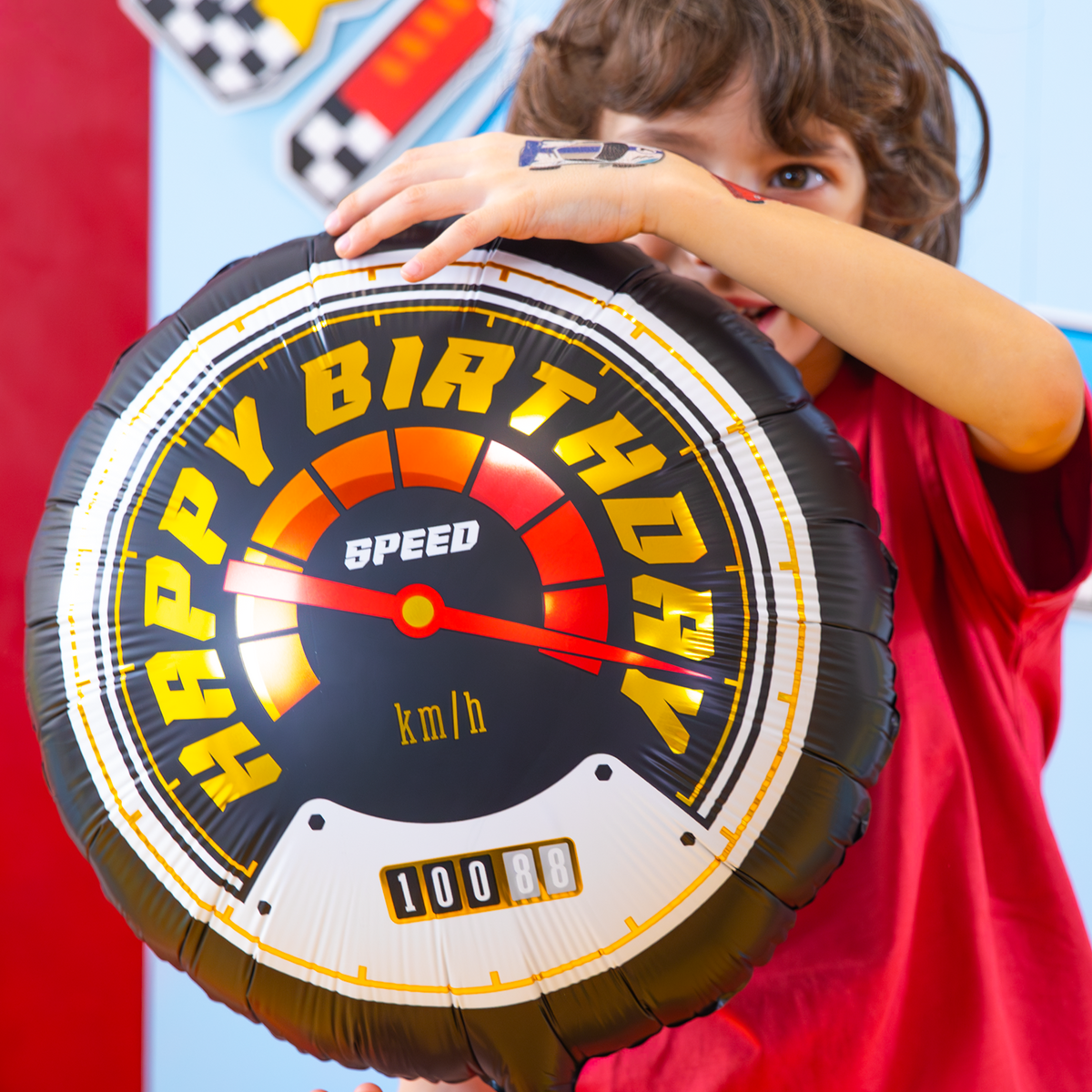Balónek fóliový HB závodní auto 45 cm