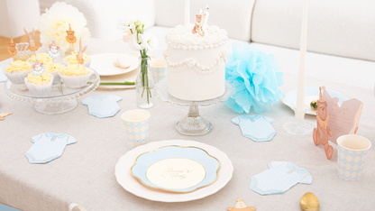 Baby blue - Talíř papírový 24 cm 6 ks