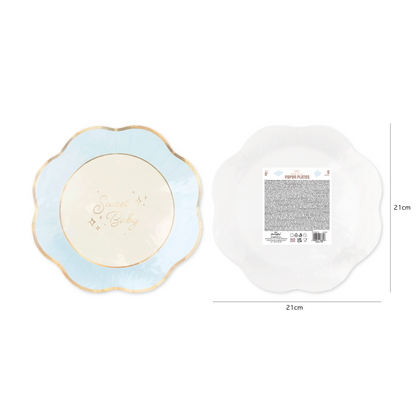 Baby blue - Talíř papírový 24 cm 6 ks
