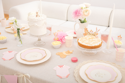Baby pink - Talíř papírový -  24 cm 6 ks