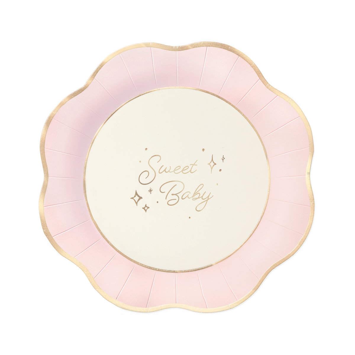 Baby pink - Talíř papírový -  24 cm 6 ks