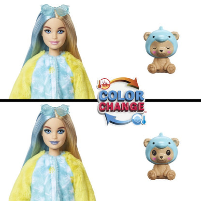 Barbie cutie reveal Barbie v kostýmu Medvědice v modrém kostýmu Delfína