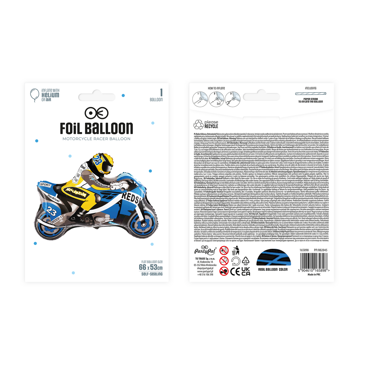 Motorka - Fóliový balón 66 x 53 cm