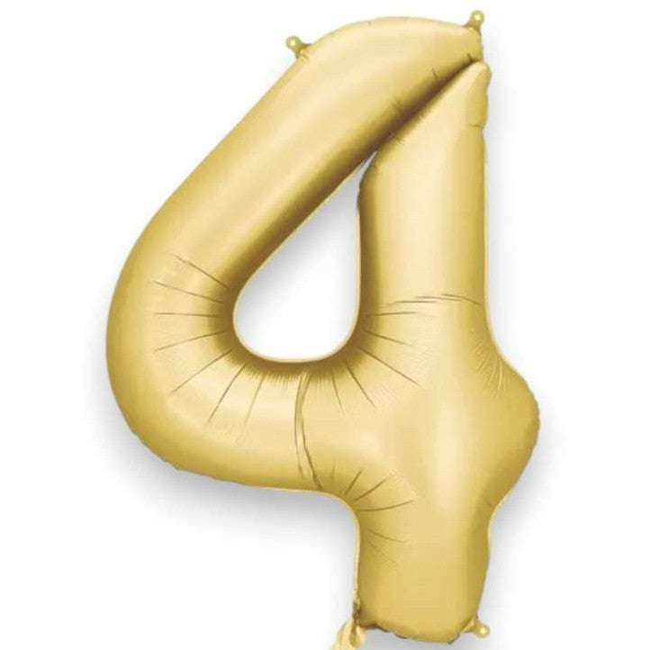 Balónek foliový číslo 4 zlatá 86 cm