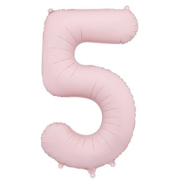 Balónek fóliový číslo 5 světle růžová 86 cm