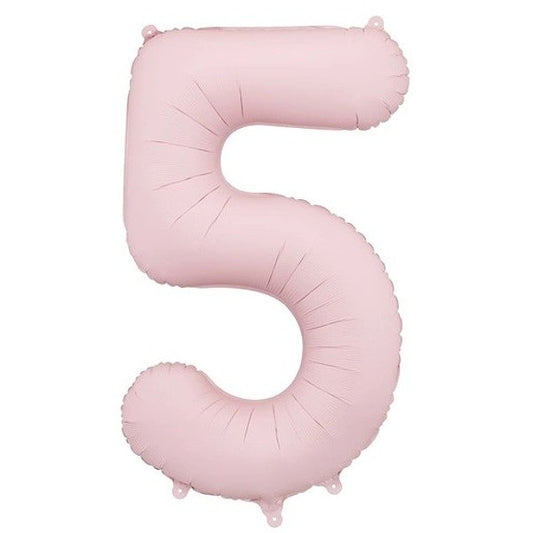 Balónek fóliový číslo 5 světle růžová 86 cm
