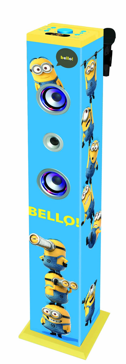 Lexibook bluetooth věžový reproduktor Mimoni s mikrofonem a světelnými efekty