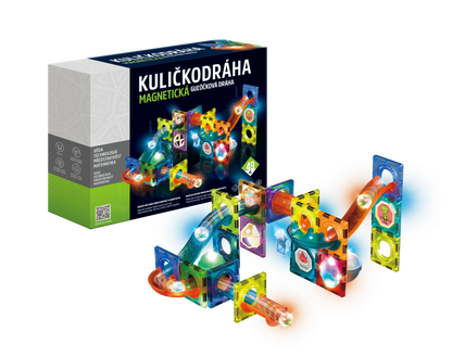 Kuličkodráha magnetická se světlem 49ks