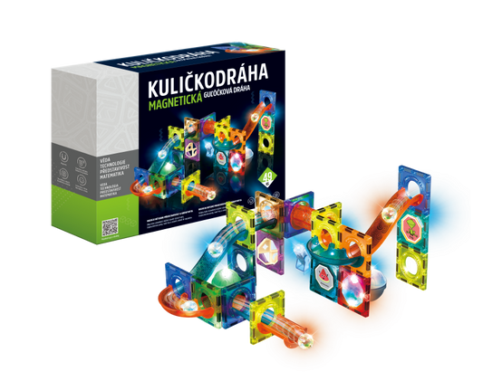Kuličkodráha magnetická se světlem 49ks