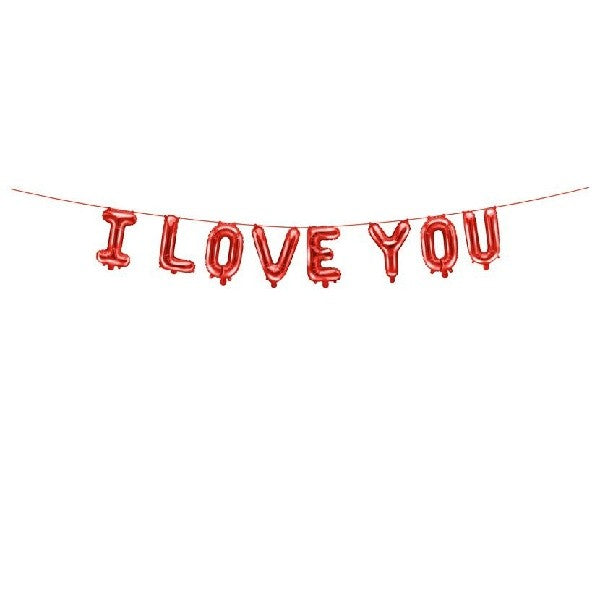 Sada balónků I love you, červená 210 x 35 cm