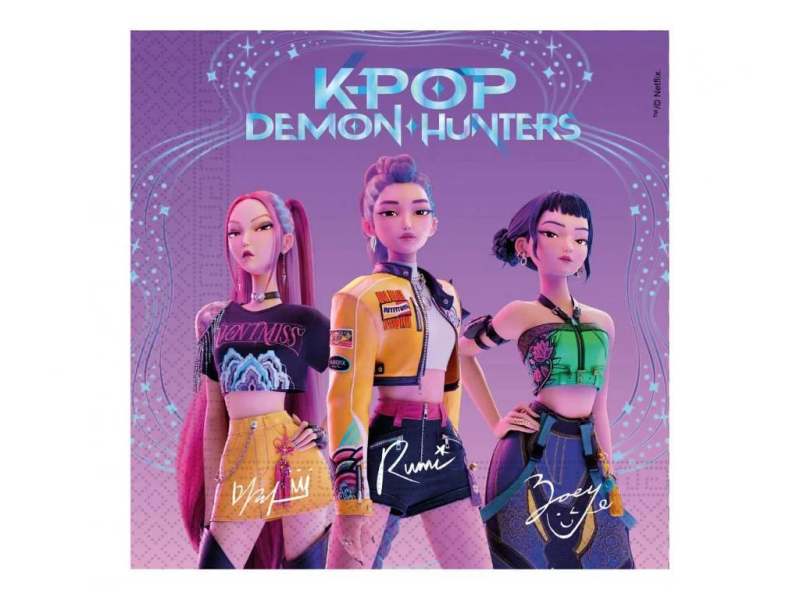 Ubrousky papírové 2vrstvé K-Pop Demon Hunters 33 × 33 cm 20 ks