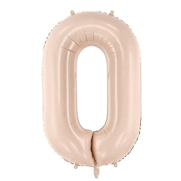 Balónek fóliový číslice "0" tmavě bežový 72 cm
