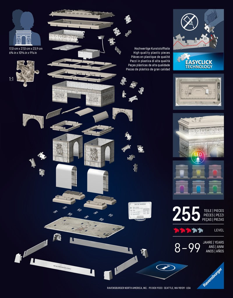 Puzzle 3D Iconics: Vítězný oblouk Noční edice