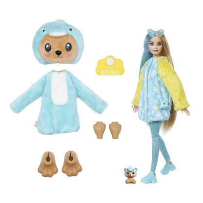 Barbie cutie reveal Barbie v kostýmu Zajíček ve fialovém kostýmu roztomilé Koaly