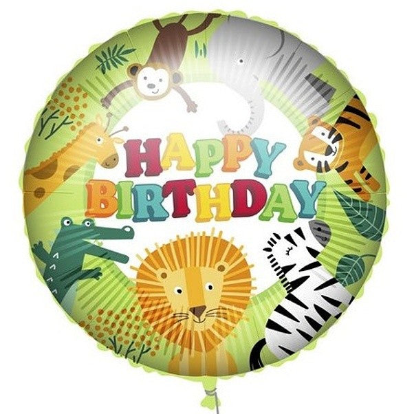 Balónek foliový Happy Birthday Zoo 46 cm