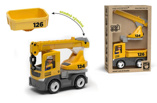 MultiGO ECO Build 2+1 - Igráček stavbař, auto, jeřáb, valník