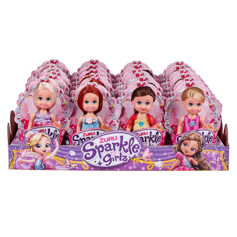 Princezna Sparkle Girlz malá v kornoutku růžovo-zelené šaty- hnědé vlasy