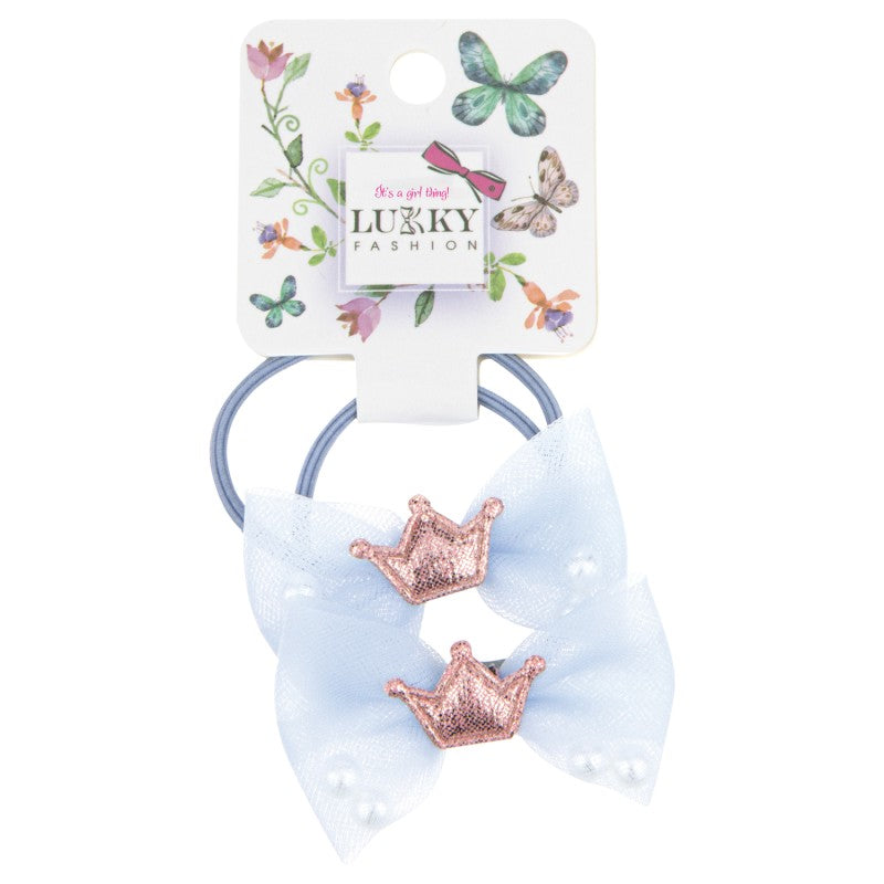 Lukky Fashion Gumičky set, mašle s korálky, dvojbalení (asst 4) růžové